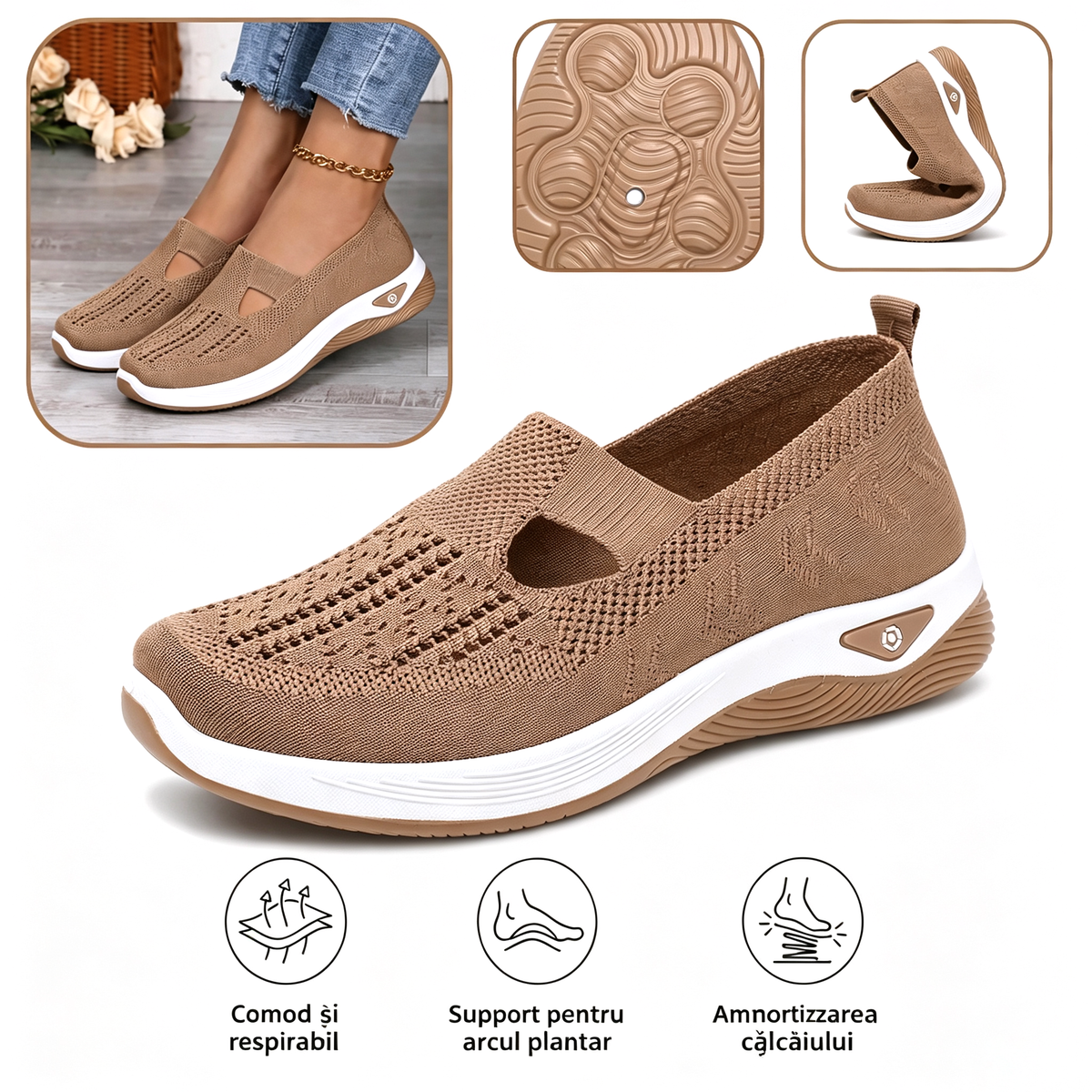 [⏰50% reducere astăzi - nu o ratați]🎉Au sosit noile pantofi de plimbare pentru femei! 👟Tălpi din spumă cu memorie🚶‍♂️ Mers fără durere | Susținere ortopedică + Confort maxim