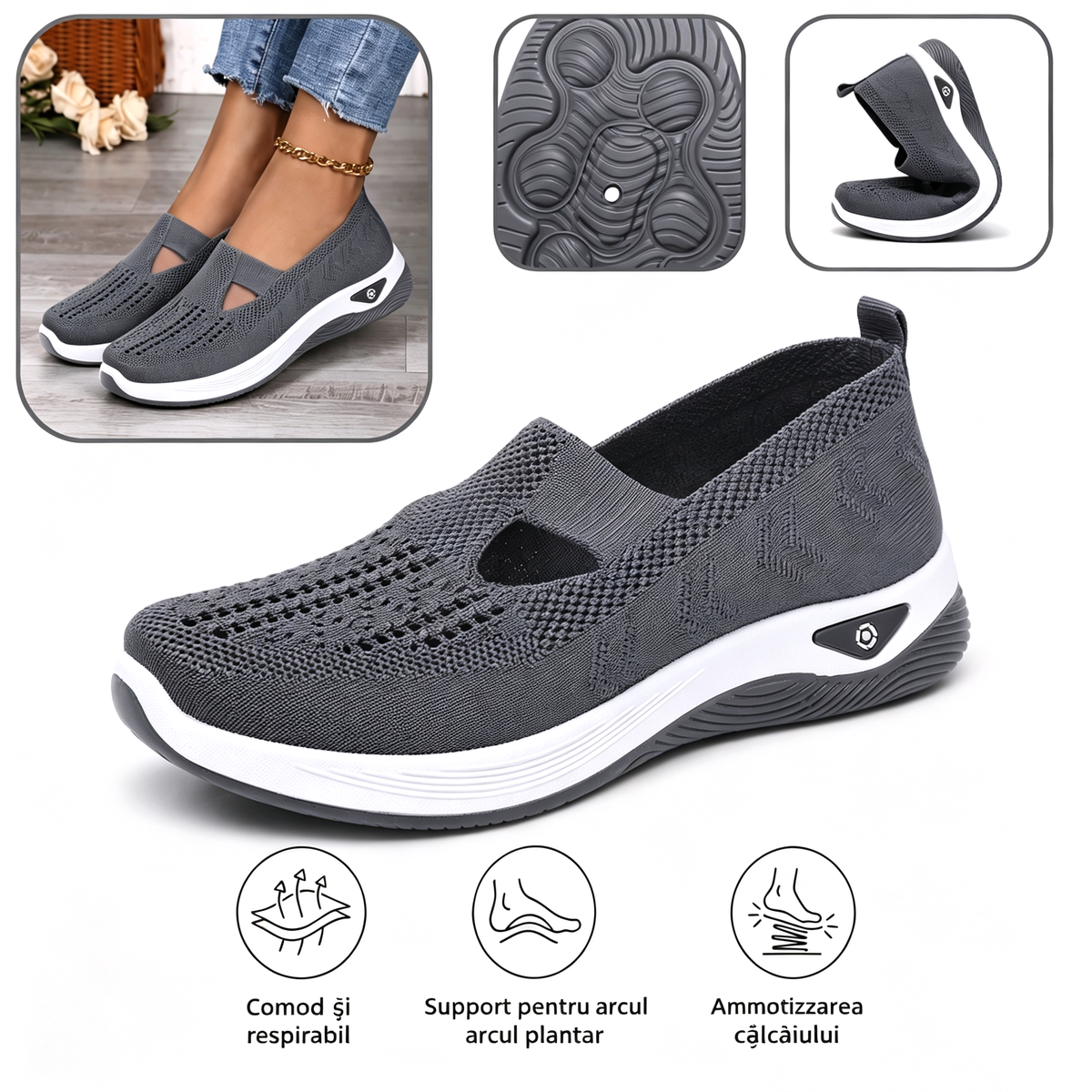 [⏰50% reducere astăzi - nu o ratați]🎉Au sosit noile pantofi de plimbare pentru femei! 👟Tălpi din spumă cu memorie🚶‍♂️ Mers fără durere | Susținere ortopedică + Confort maxim