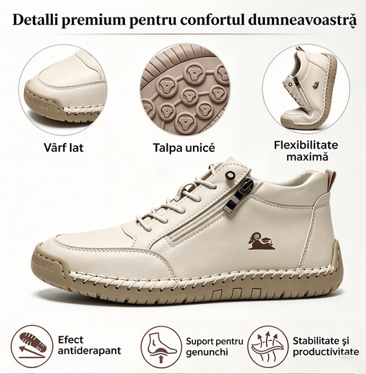 🎁Ultima zi pentru o reducere de 50%, nu ratați! ⏰Fabricate din piele de vițel australiană🐂Suport pentru picioare - ameliorează durerea de picioare✅Cusute manual, impermeabile și antiderapante