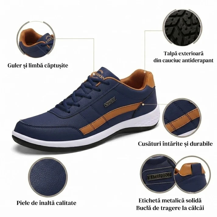 🎁Ultima zi pentru o reducere de 50%, nu ratați! ⏰Fabricate din piele de vițel australiană🐂Suport pentru picioare - ameliorează durerea de picioare✅Cusute manual, impermeabile și antiderapante