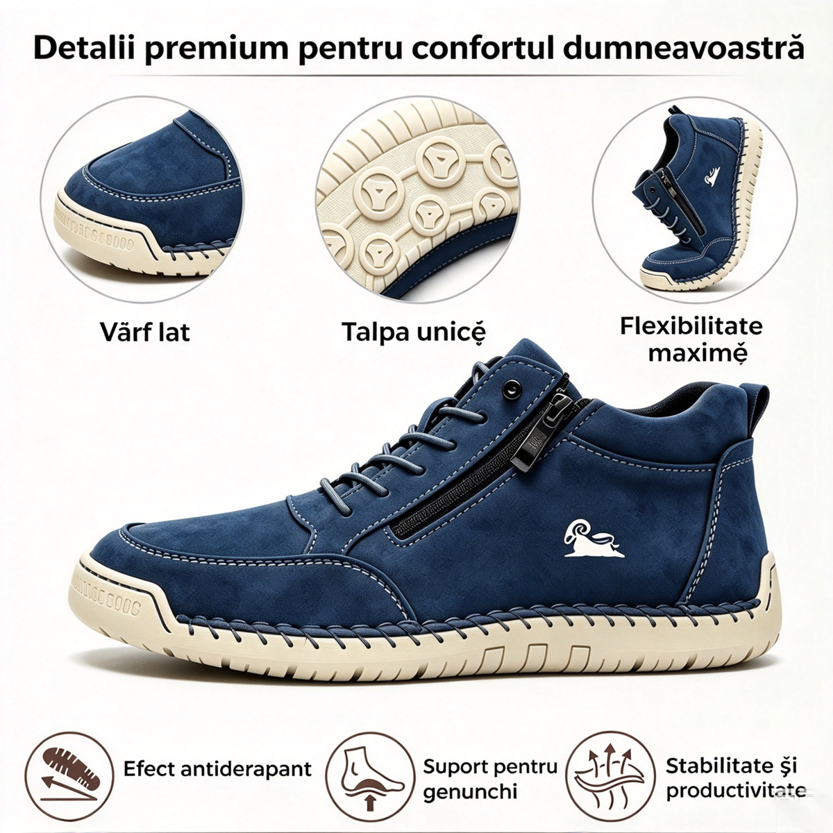 🎁Ultima zi pentru o reducere de 50%, nu ratați! ⏰Fabricate din piele de vițel australiană🐂Suport pentru picioare - ameliorează durerea de picioare✅Cusute manual, impermeabile și antiderapante