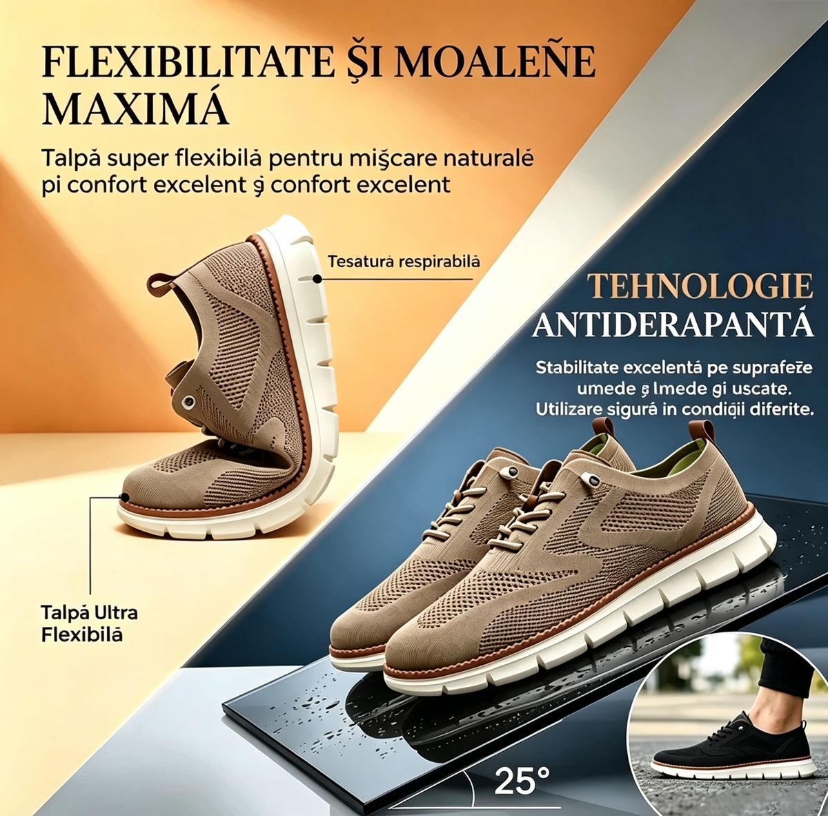 🔥 Oferta specială de azi: 50% reducere! ⏰ Mocasini respirabili și antiderapanți! Cu suport pentru bolta plantară și talpă intermediară amortizată, spune adio durerilor de picioare.