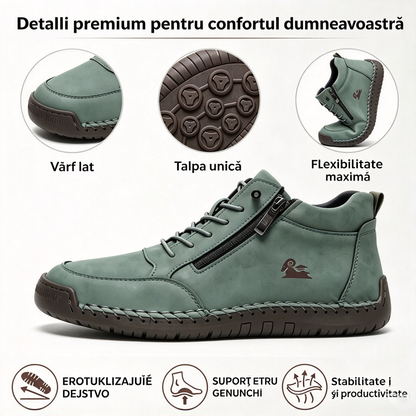 🎁Ultima zi pentru o reducere de 50%, nu ratați! ⏰Fabricate din piele de vițel australiană🐂Suport pentru picioare - ameliorează durerea de picioare✅Cusute manual, impermeabile și antiderapante