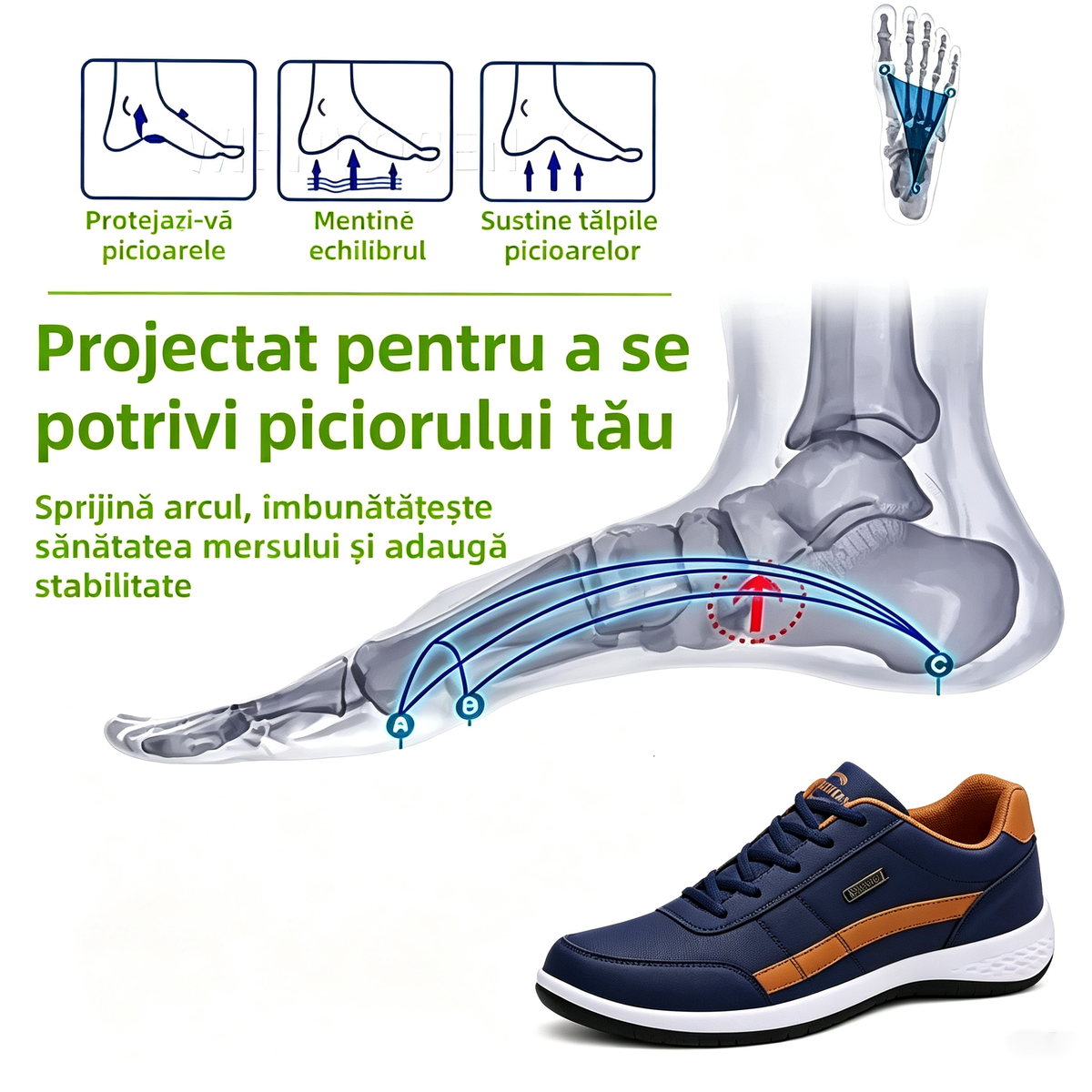 【🎁 50% reducere astăzi - nu o ratați】Pantofi ortopedici cu design ergonomic - scăpați de durerile de picioare