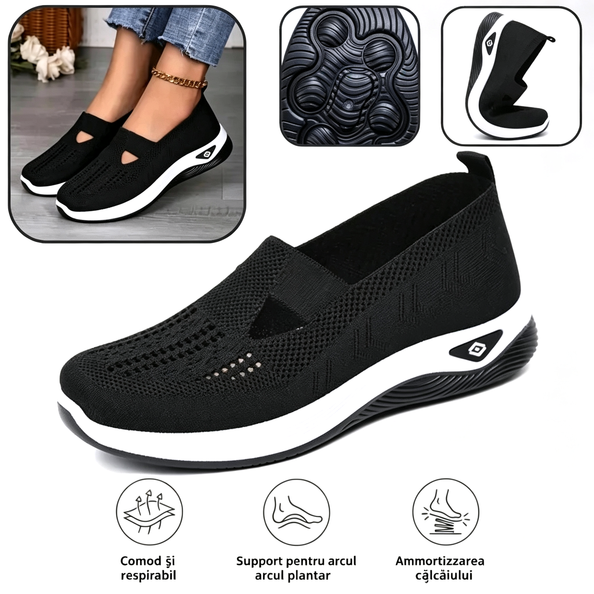 [⏰50% reducere astăzi - nu o ratați]🎉Au sosit noile pantofi de plimbare pentru femei! 👟Tălpi din spumă cu memorie🚶‍♂️ Mers fără durere | Susținere ortopedică + Confort maxim