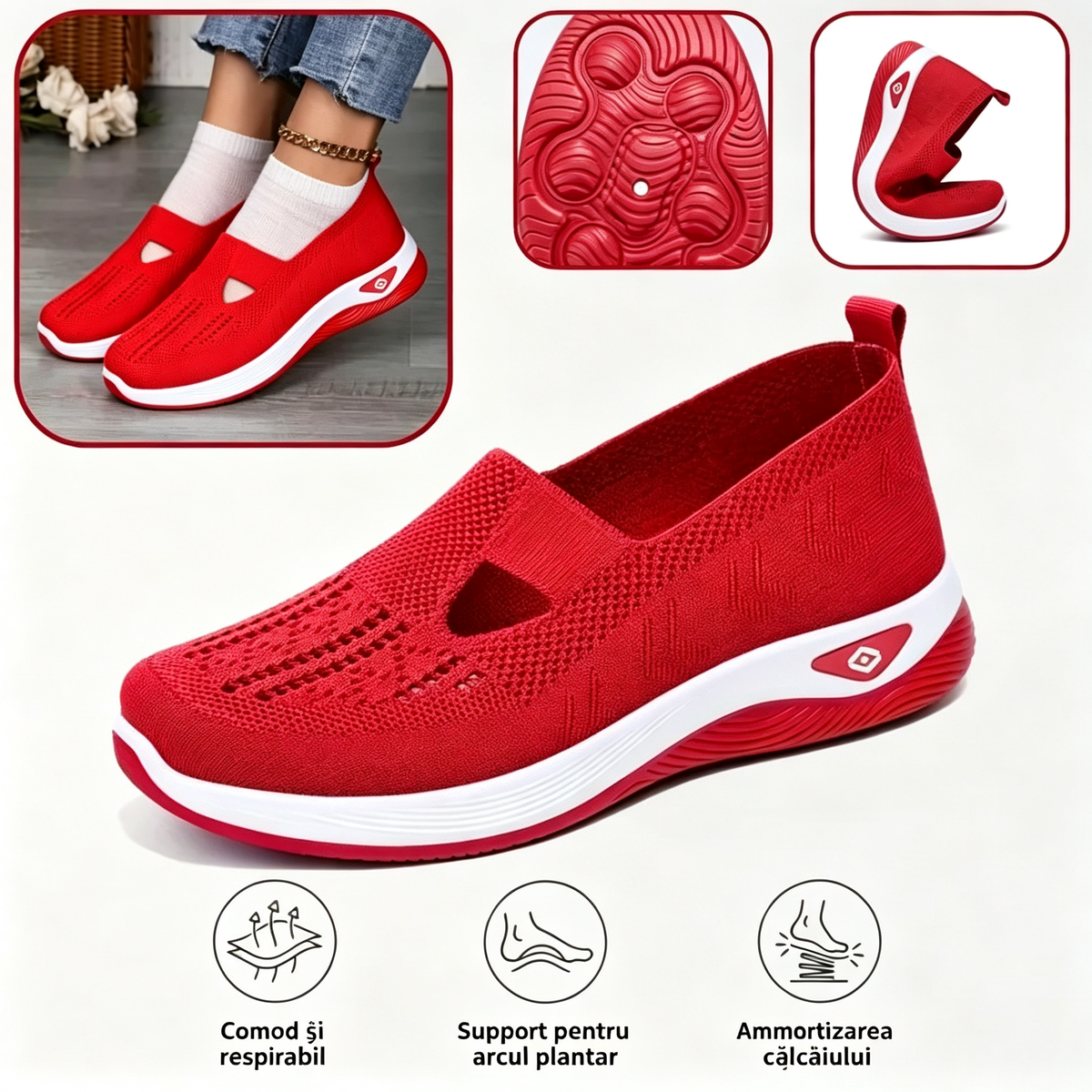 [⏰50% reducere astăzi - nu o ratați]🎉Au sosit noile pantofi de plimbare pentru femei! 👟Tălpi din spumă cu memorie🚶‍♂️ Mers fără durere | Susținere ortopedică + Confort maxim