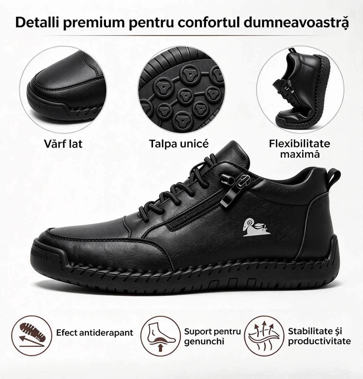 🎁Ultima zi pentru o reducere de 50%, nu ratați! ⏰Fabricate din piele de vițel australiană🐂Suport pentru picioare - ameliorează durerea de picioare✅Cusute manual, impermeabile și antiderapante
