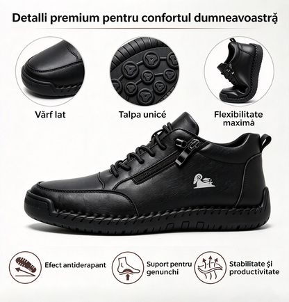 🎁Ultima zi pentru o reducere de 50%, nu ratați! ⏰Fabricate din piele de vițel australiană🐂Suport pentru picioare - ameliorează durerea de picioare✅Cusute manual, impermeabile și antiderapante
