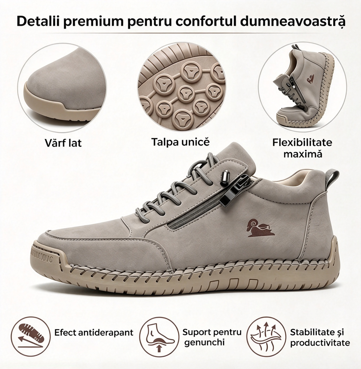 🎁Ultima zi pentru o reducere de 50%, nu ratați! ⏰Fabricate din piele de vițel australiană🐂Suport pentru picioare - ameliorează durerea de picioare✅Cusute manual, impermeabile și antiderapante