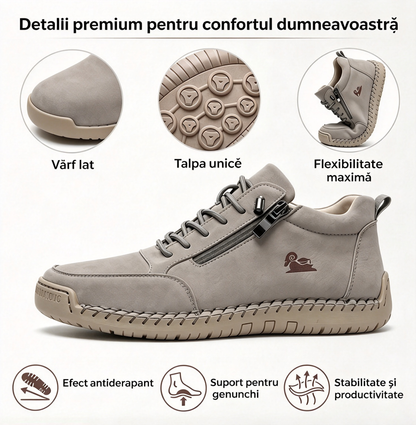 🎁Ultima zi pentru o reducere de 50%, nu ratați! ⏰Fabricate din piele de vițel australiană🐂Suport pentru picioare - ameliorează durerea de picioare✅Cusute manual, impermeabile și antiderapante
