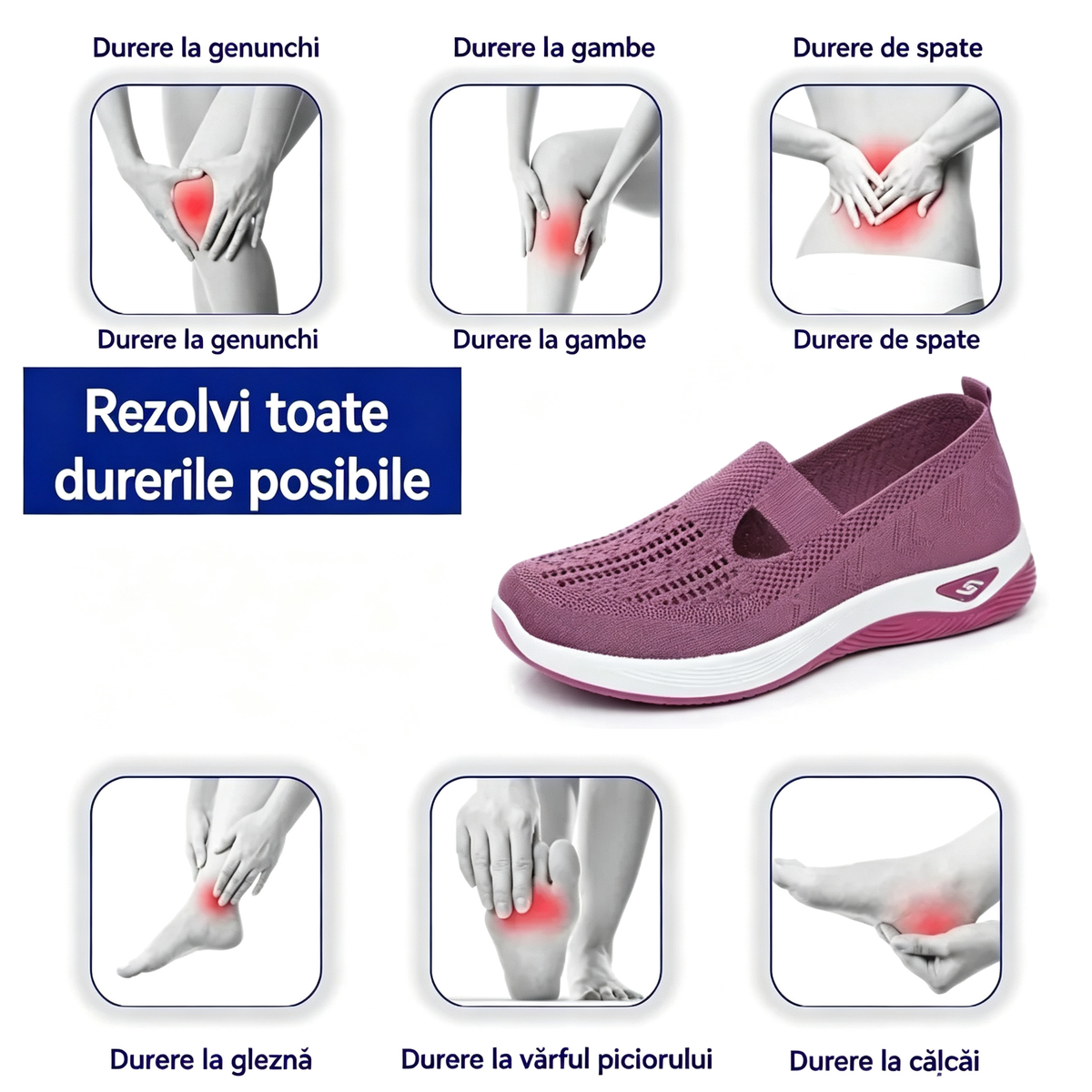 [⏰50% reducere astăzi - nu o ratați]🎉Au sosit noile pantofi de plimbare pentru femei! 👟Tălpi din spumă cu memorie🚶‍♂️ Mers fără durere | Susținere ortopedică + Confort maxim