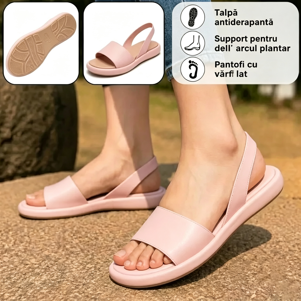 ⏰Ultima zi cu reducere de 50% - Nu rata ocazia!✅️Sandale confortabile cu suport pentru bolta plantară - Design ergonomic