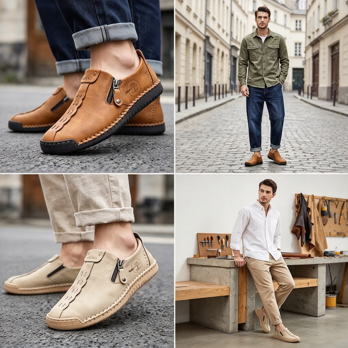 🎁Ultima zi pentru o reducere de 50%, nu ratați! ⏰Fabricate din piele de vițel australiană🐂Suport pentru picioare - ameliorează durerea de picioare✅Cusute manual, impermeabile și antiderapante