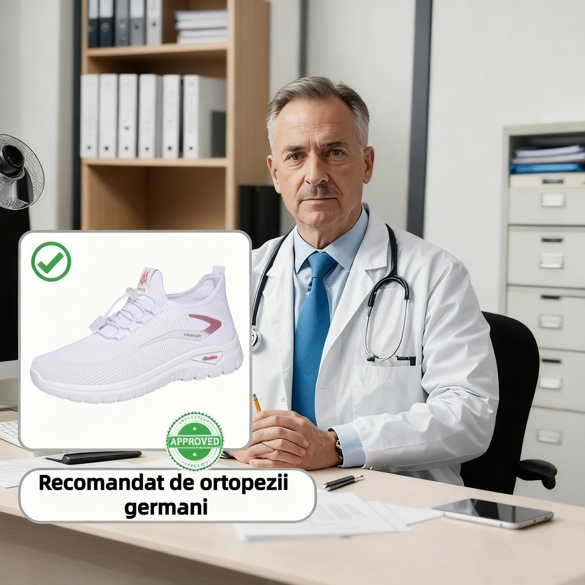 【🎁Ultima zi pentru o reducere de 50%, nu ratați!】Încălțăminte ortopedică ergonomică cu suport pentru arcul plantar✅️, care face mersul fără durere👞